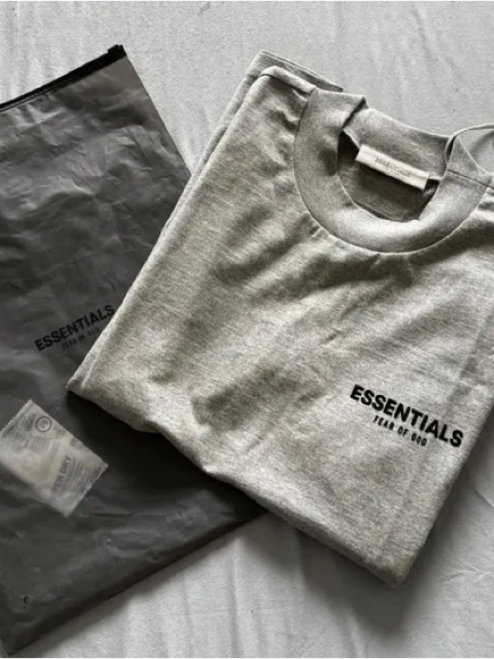 Essentials Heather Gray Logo Crewneck Tee